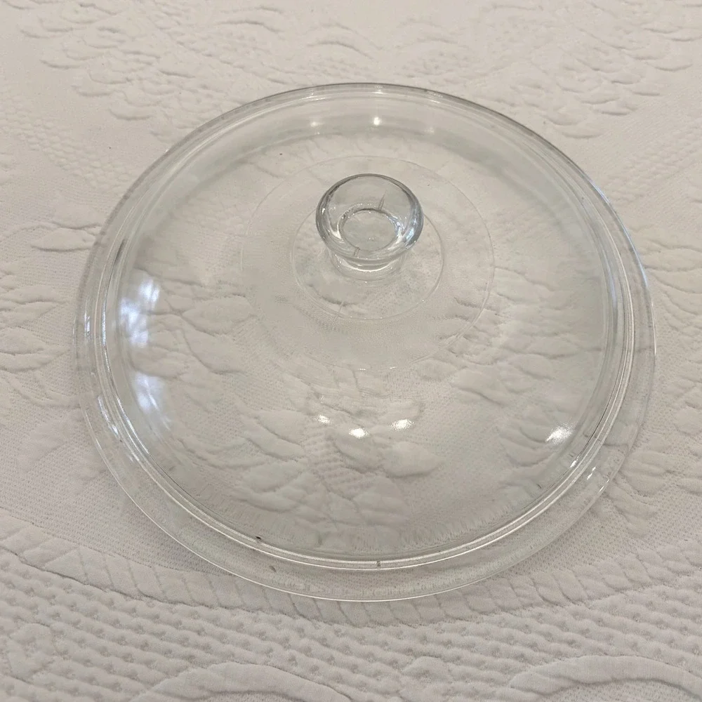 Clear Glass Replacement Lid 8.75 Inch Round Casserole Bowl Crock Pot Knob